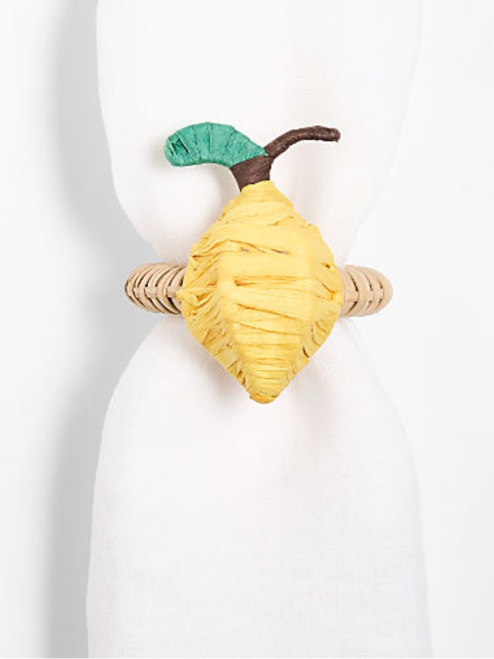 New! 🇮🇹🍋✨Crate&Barrel Raffia Lemon Napkin Ring